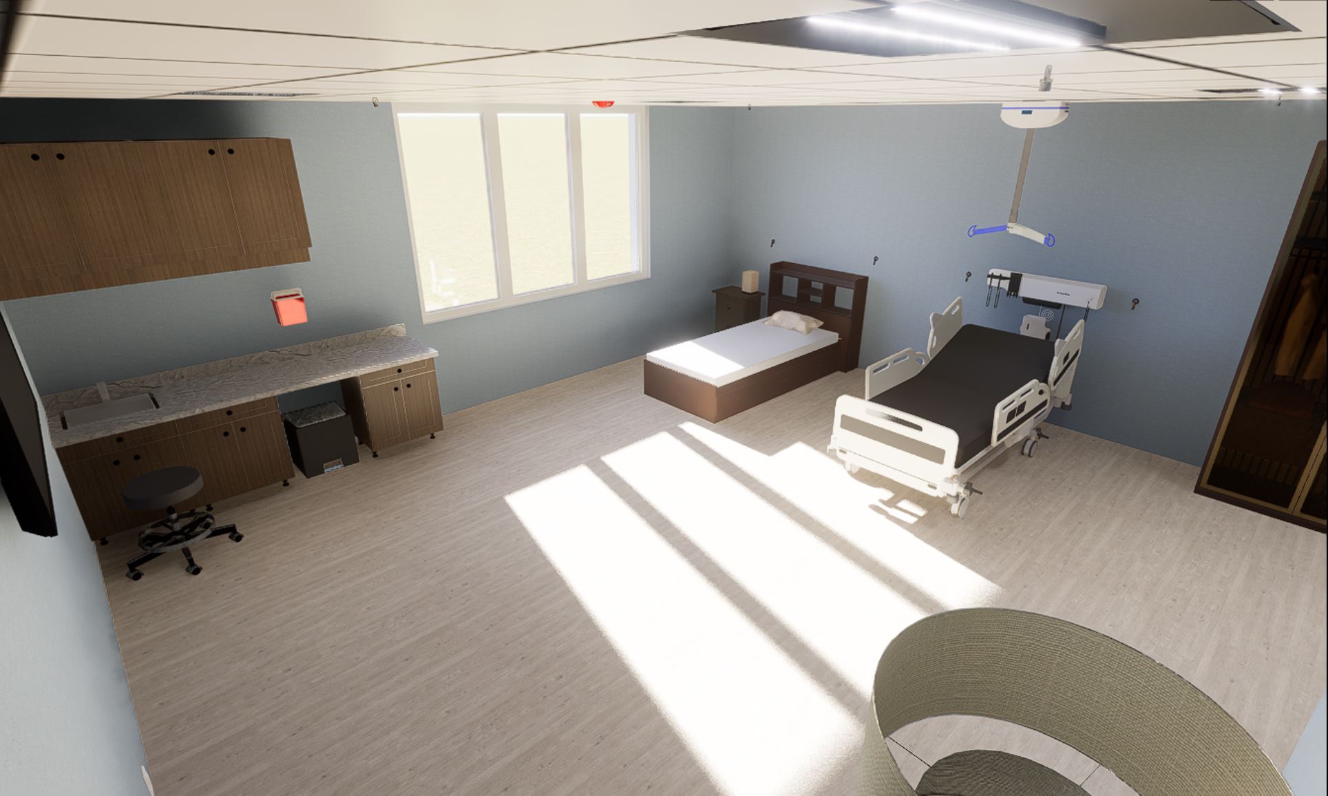 Hospital double bed room